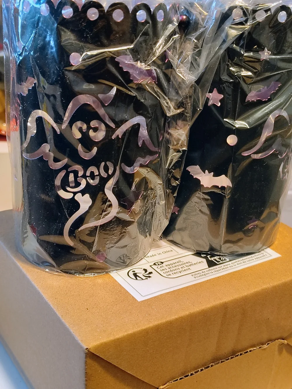 Set Of 2 Halloween Ghost Lights - Iridescent Black - Party Supplies